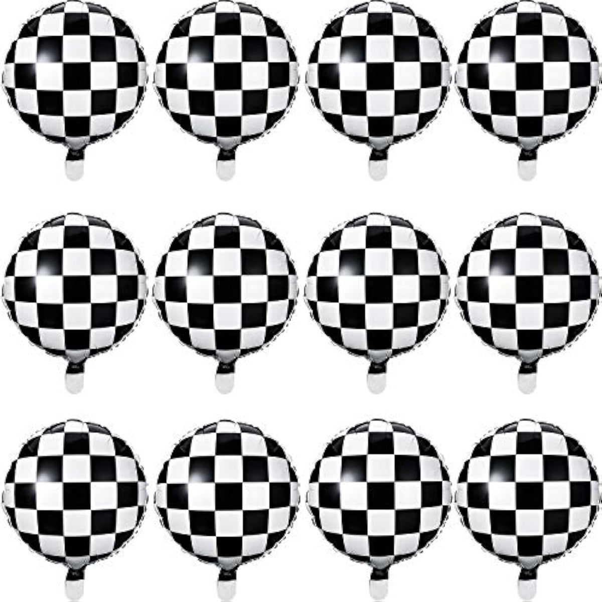 24 Pcs 18" Checkered Racing Balloons for Car Theme Parties