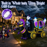 10FT Long Halloween Inflatable Decorations Outdoor Skeleton Carriage & Horse with Bright Built-in LEDs, Giant Halloween Blow Up Yard Decoration Large Blowups with Creepy Spooky for Lawn Party