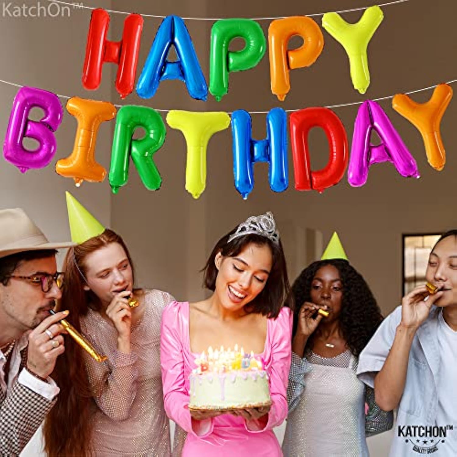 , Rainbow Happy Birthday Balloons Letters - 16 Inch | Happy Birthday Sign, Rainbow Birthday Party Decorations | Happy Birthday Foil Balloons | Rainbow Balloons Happy Birthday Banner