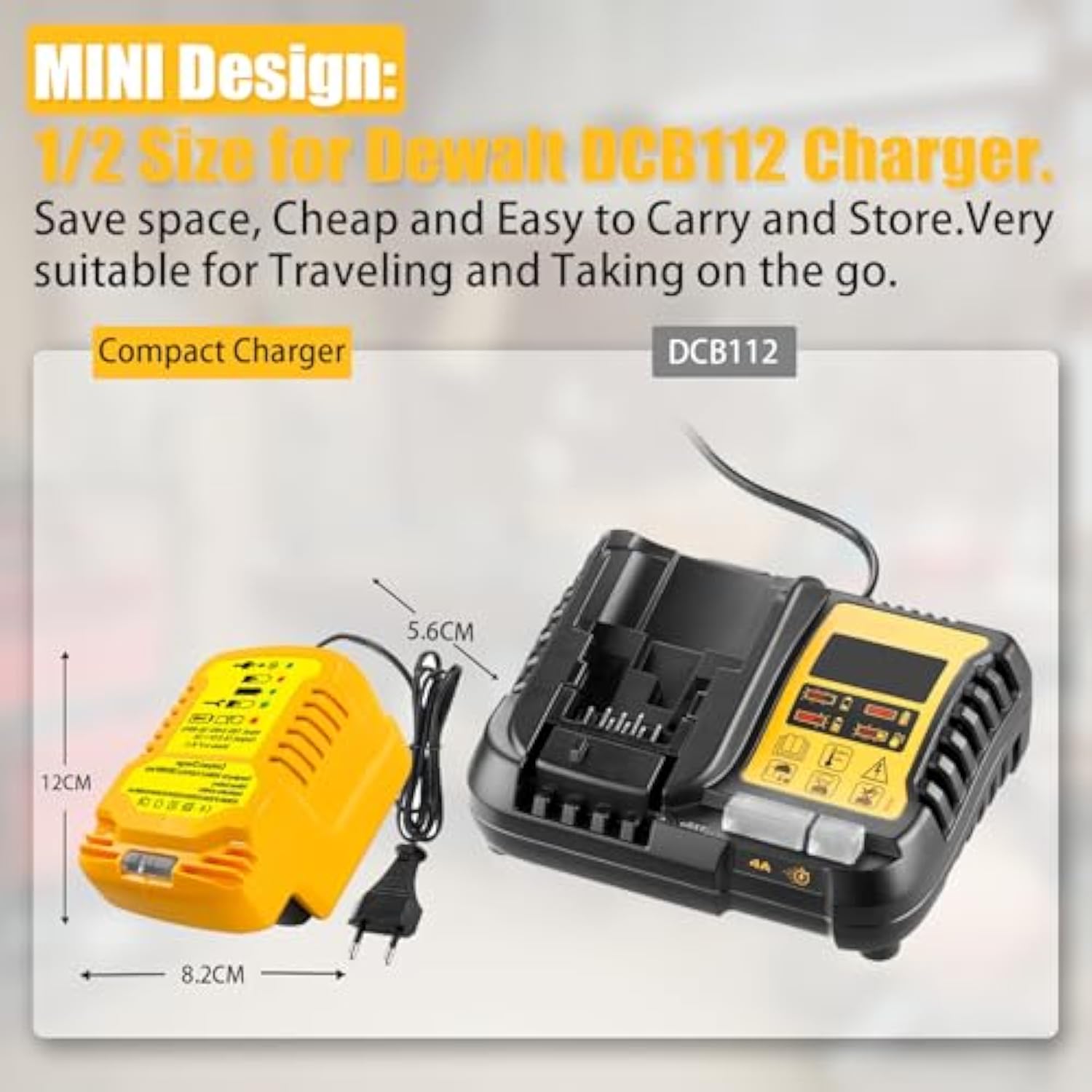 20V Battery Charger Repalcement For Dewalt 20V Lithium Battery Charger Compatible With Dewalt 18V/20V Max Dcb201 Dcb204 Dcb207 Dcb206 Dcb203 Dcb200 Power Tool Battery Charger(Not For 12V)