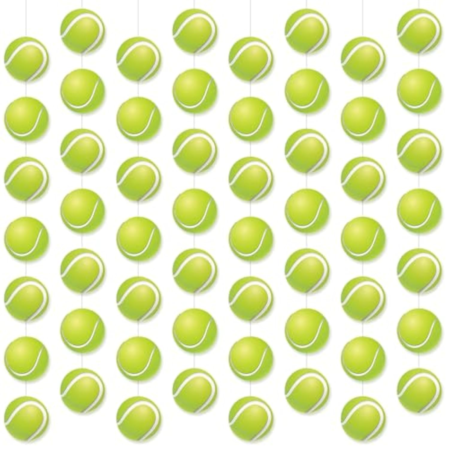 8 Pcs Tennis Garland Banner, Tennis Paper Cutouts Hanging Swirl, Sports Balls Hanging Decorations For Birthday Party Wedding Baby Shower Home Classroom Decor Favors
