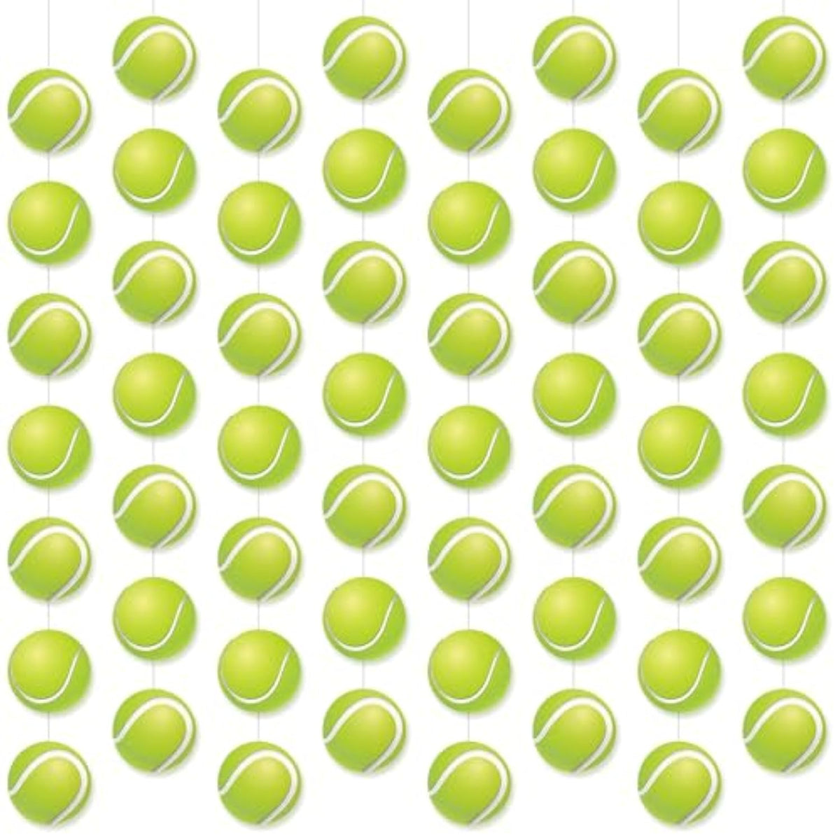 8 Pcs Tennis Garland Banner, Tennis Paper Cutouts Hanging Swirl, Sports Balls Hanging Decorations For Birthday Party Wedding Baby Shower Home Classroom Decor Favors