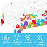 Birthday Disposable Tablecloth, Plastic Table Cover For Kid’S Birthday Party, 54”X108”, 3 Pcs