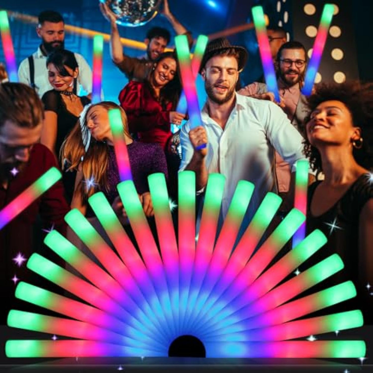 230 Pack LED Foam Glow Sticks: 3 Flash Modes for Parties, Weddings & Events