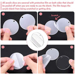 120Pcs Acrylic Keychain Blanks For Vinyl Kit Including 30Pcs Clear Acrylic Blanks, 30Pcs Keychain Tassels, 30Pcs Key Rings And 30Pcs Jump Rings For Diy Key Chain Vinyl Crafting