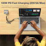 Coiled Usb C To Usb C Cable 100W(1.6Ft-3.3Ft),Usb 3.2 Gen2 20Gbps Scalable Spr