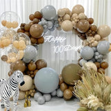 140 Pcs Dark Brown Balloons – 18, 12, 10, 5 Inch for Boho & Halloween Garland