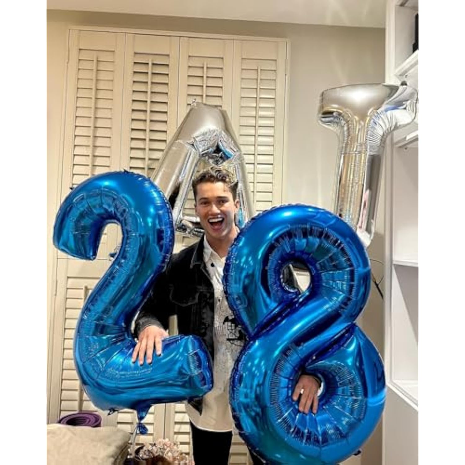 Navy Blue 2 Balloon, Number Balloon 40 Inch, Two Number Birthday Decorations, Second 2Nd Birthday Party Supplies, Number 2