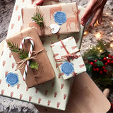 80Pcs Christmas Wax Seal Stickers Snowflake Envelope Seal Stickers 3D Blue Snowflake Self-Adhesive Embossed Stickers For Xmas Winter Greeting Invitation Cards Packages Gift Decor, 4 Design