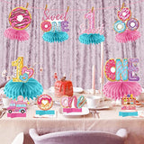 10pcs Donut-Themed 1st Birthday Honeycomb Centerpieces for Baby Boy/Girl Party