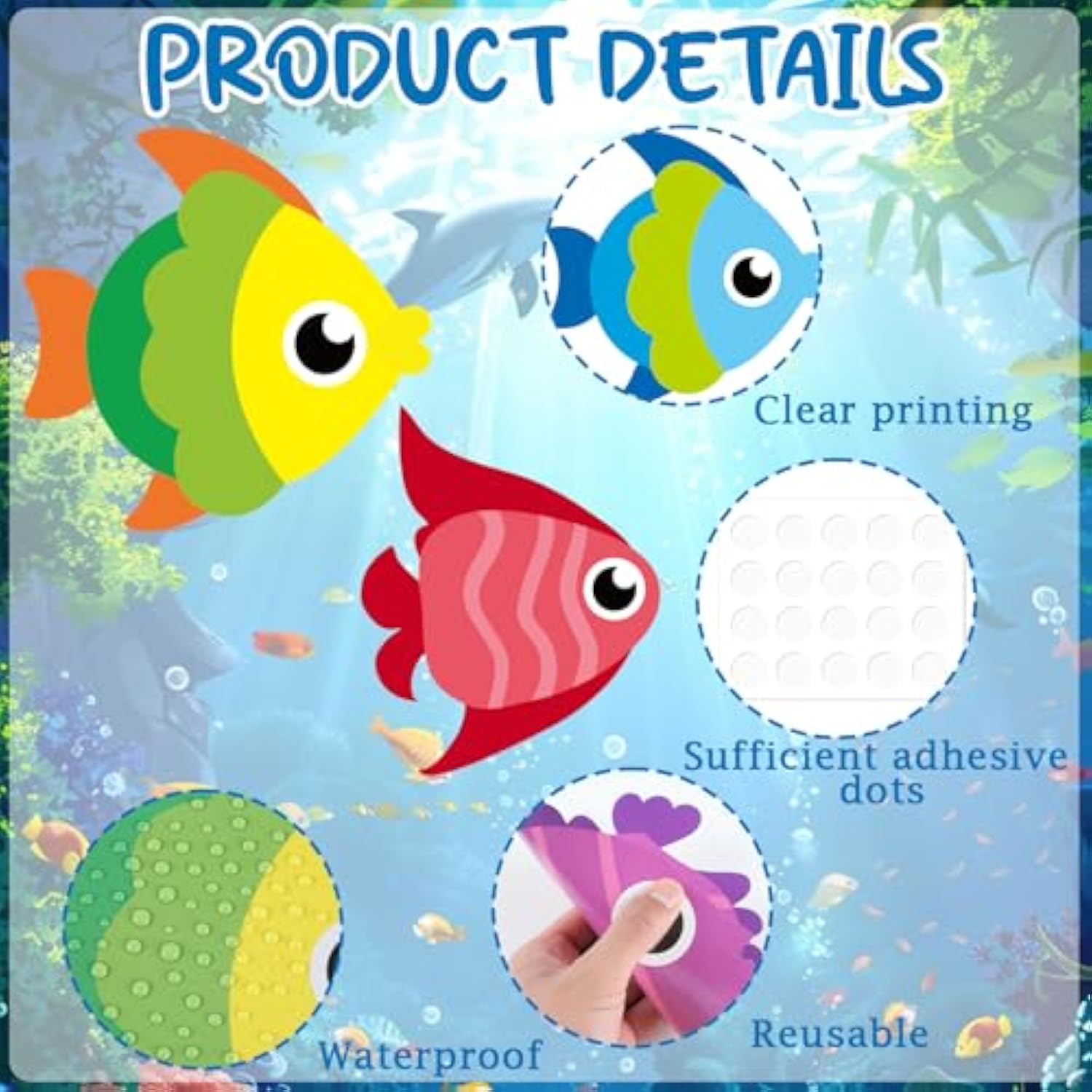 20 Pcs Tropical Fish Garland Kit Under The Sea Party Decorations Ocean Animals Banner Mermaid Streamers Strings Hanging Swirls For Kids Home Classroom Baby Shower Birthday Party Supply Favor