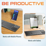 F75 Foldable Bluetooth Keyboard With Touchpad, Compact And Portable Design, Rechargeable Wireless Keyboard, Compatible With Pc, Laptop, Imac, Tablets & Smartphones - Black