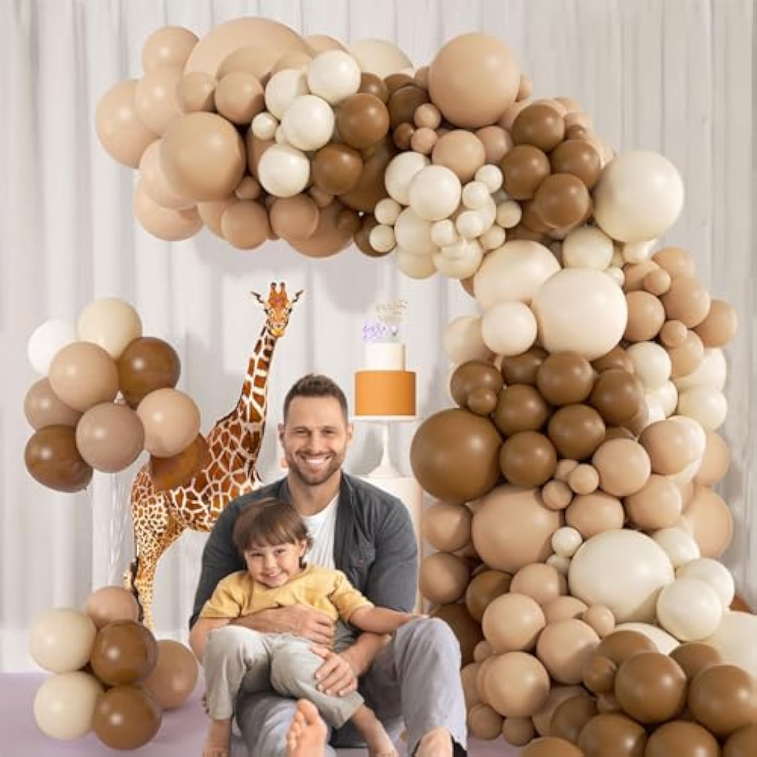 Neutral Balloon Garland Kit 140pcs | Brown Beige Nude Tan Arch Baby Shower