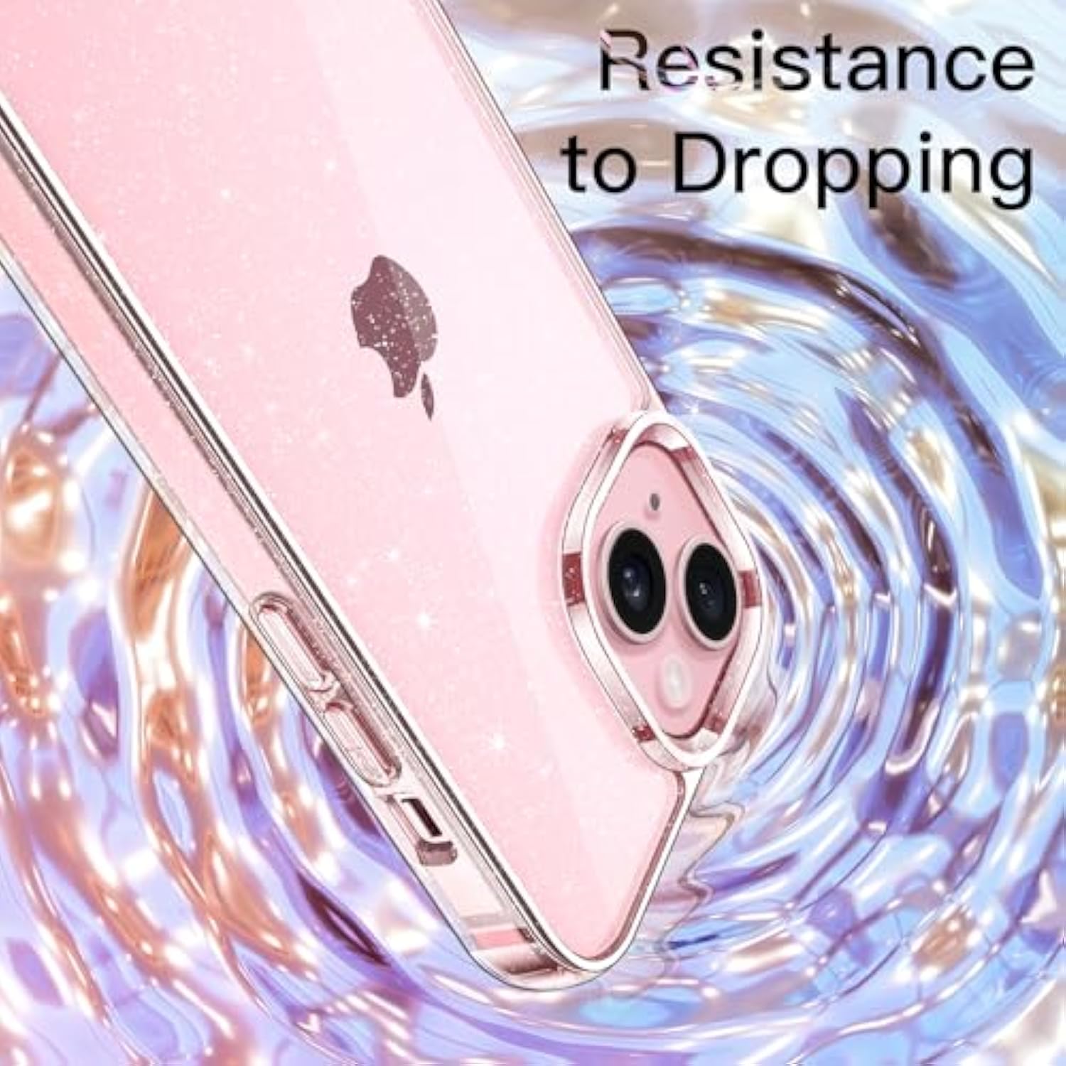 JETech Glitter Case for iPhone 15 6.1-Inch, Bling Sparkle Shockproof Phone Bumper Cover, Cute Sparkly for Women and Girls (Clear)