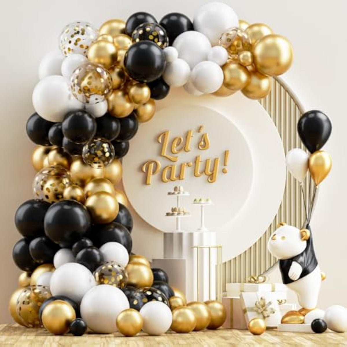 Black & Silver Balloon Garland Kit: Disco Ball Party Decor