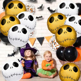 Halloween Skeleton Foil Balloon Set: Gold & White Party Decor