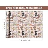 Woodland Kraft Baby Shower Wrapping Paper Roll for Kids’ Birthday & Parties