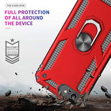 For Iphone Se 2022/2020 Case (3Rd Gen), Military-Grade With Magnetic Kickstand, 2-Pack Tempered Glass Screen Protector, Red