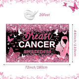 Breast Cancer Awareness Decorations, Breast Cancer Awareness Backdrop,Breasts Cancer Awareness Banner,Pink Ribbon Banner Backdrop for Breast Cancer Decor, 72x43 Inch (BLACK)