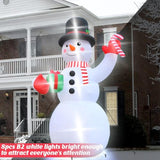 Christmas Inflatables, 14Ft Snowman With Present Box And Candy Cane, Lighted Christmas Snowman Blow Up Decorations, Chri