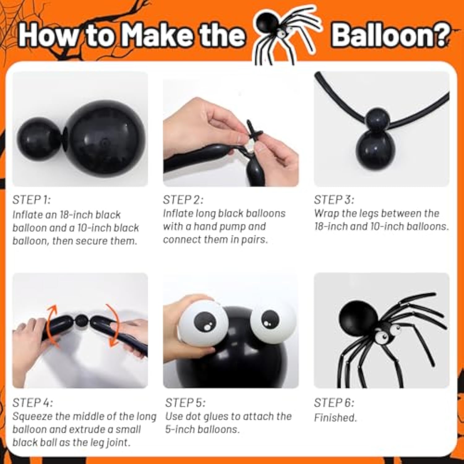 Halloween Balloon Arch Kit 137PCS Purple Black Orange Foil Balloons for Birthday Party Decorations