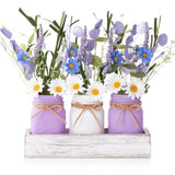 Mason Jar Spring Easter Centerpieces For Tables, Table Decor With Daisy Artificial Flowers, Farmhouse Wood Tray, Spring Table Centerpiece, 10 Pcs Spring Decorations For Home, Kitchen, Office