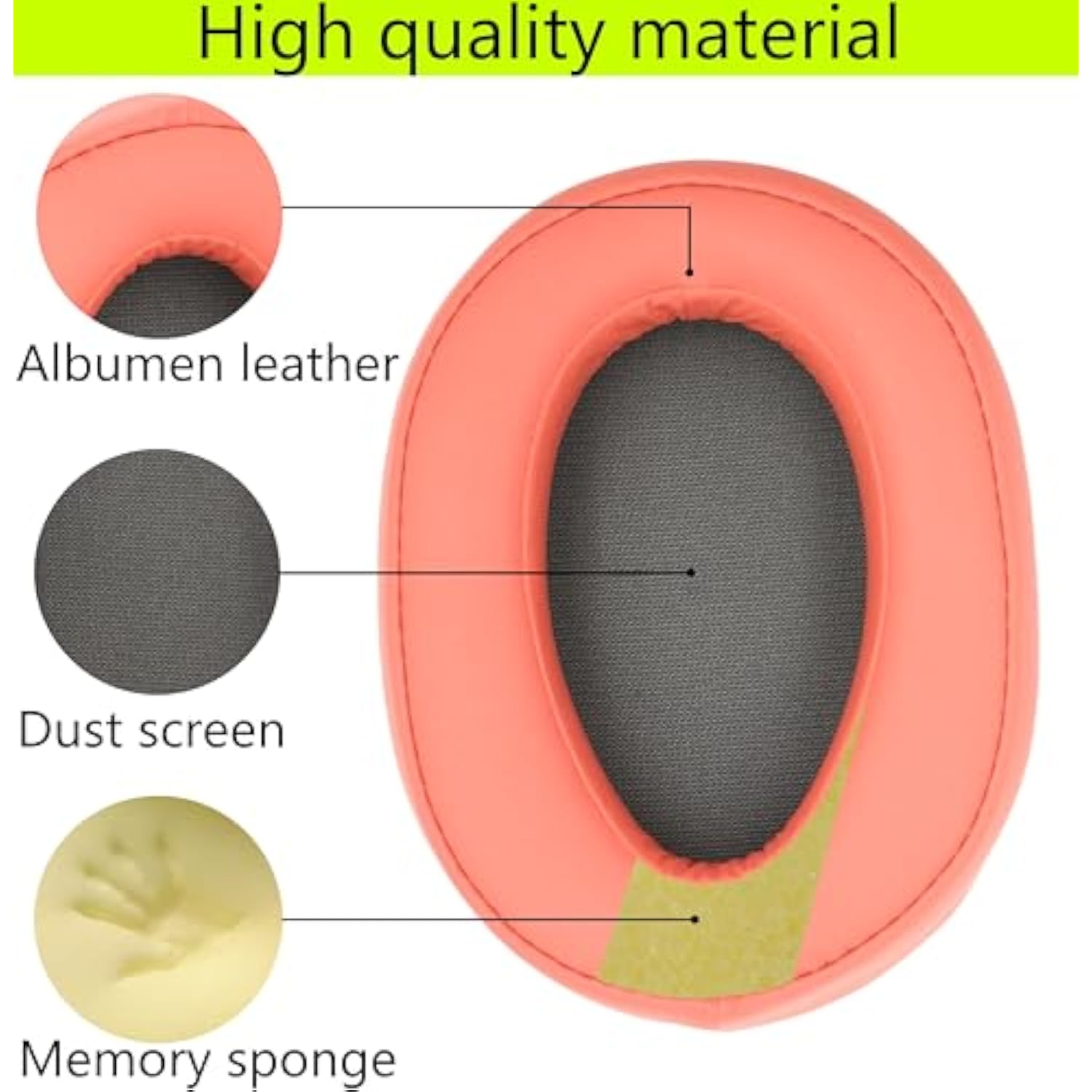 Replacement Ear Pads Compatible With Sony Mdr-100Abn-H800 H900N Headphones Made Of Soft Protein Leather And Memory Foam, Replacement Ear Pads For Repair Accessories(Twilight Red)