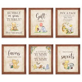 6Pcs Winnie Table Signs A Little Yummy For Your Tummy For Baby Shower Decorations 8X10Inchs Centerpieces Birthday Decorations