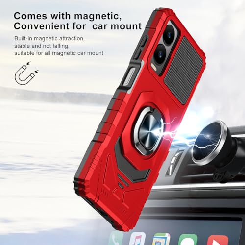for Cricket Icon 6 / ATT Verge Case with 1 Pack Screen Protector,Dual Layer Hybrid Heavy Duty Defender Protection,Sleek Rugged Reinforced Cushion