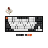 K2 75% Layout 84 Keys Hot-Swappable Bluetooth Wireless/Usb Wired Mechanical Keyboard With Super Brown Switch/Double-Shot Keycaps/Rgb Backlight/Aluminum Frame For Mac Windows Version 2