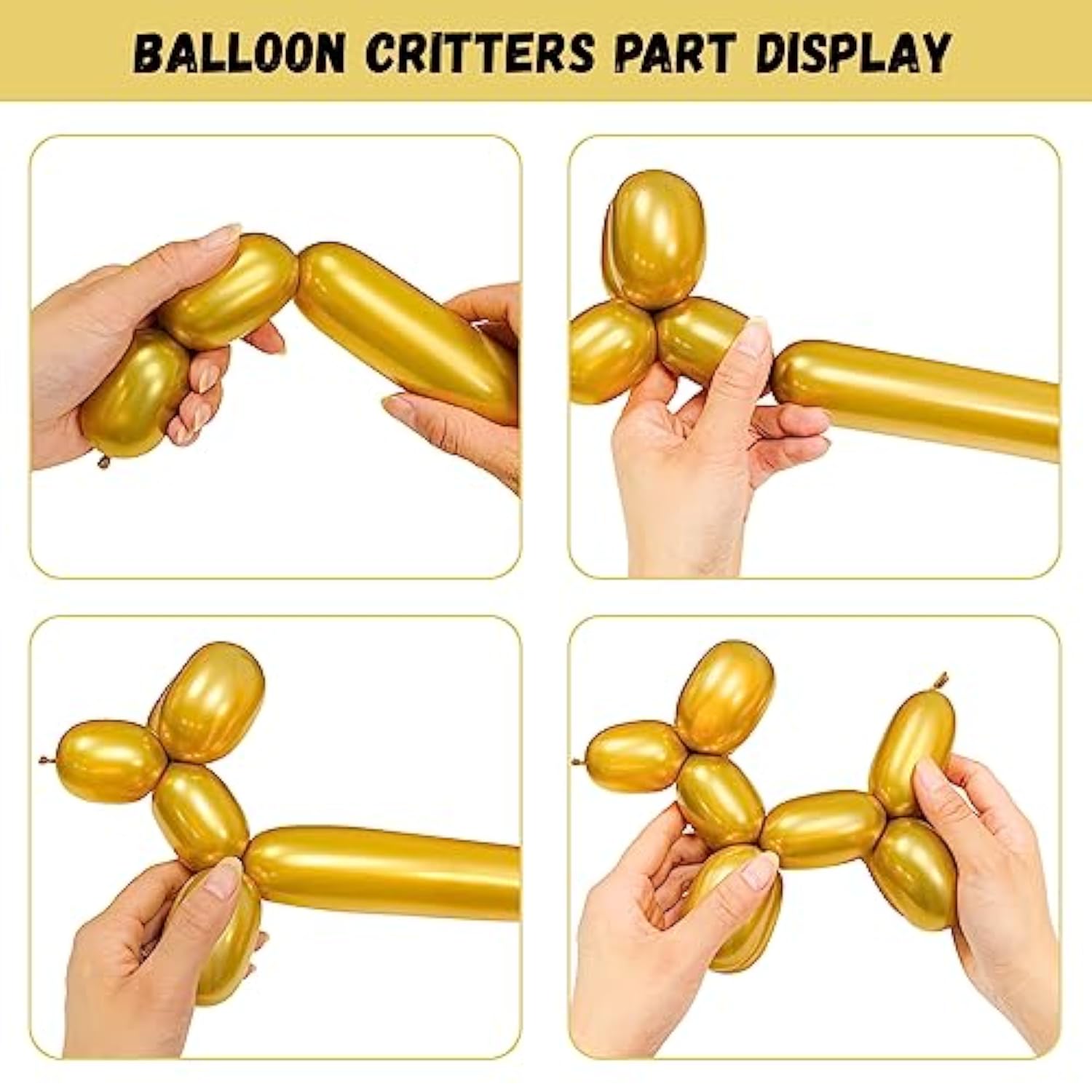 Metallic Long Balloons Art Kit For Twisting, Chrome 260Pcs Skinny Modeling Balloons Supplies For Birthday Party Wedding Festival Decorations