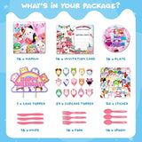 201 Pcs Birthday Party Supplies, Pink Strawberry Animal Theme Banner Backdrop Balloons