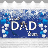 Happy Father's Day Banner Decoration Backdrop Best DAD Ever Blue