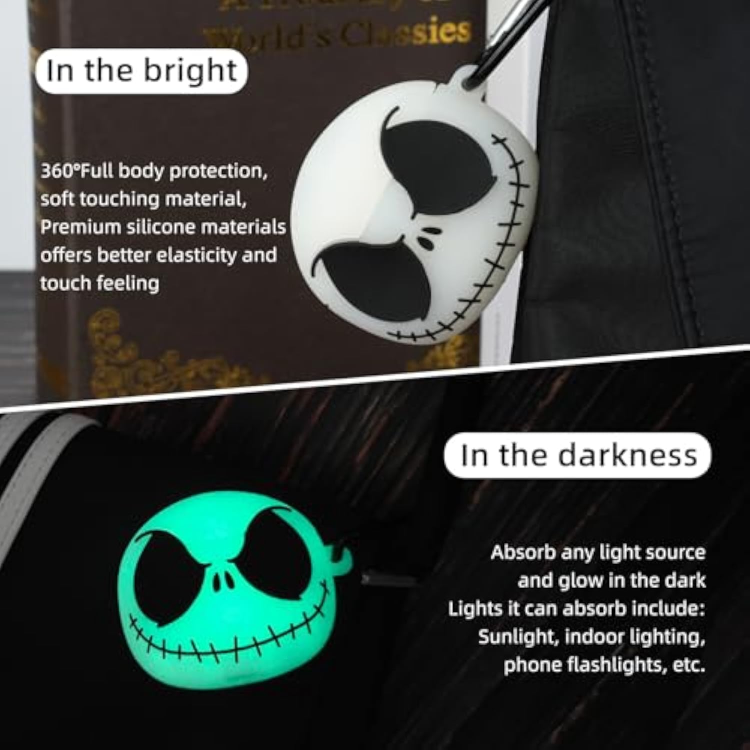 Compatible With Apple Airpods 4Th Generation Case 2024 Cover With Cleaner Kit, [Glow In The Dark] 3D Skull Airpod 4 Case Soft Silicone Protective Skin Skull Cases For Airpod 4 Gen For Women Men
