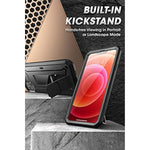 SUPCASE for iPhone 13 Case with Stand & Belt-Clip (Unicorn Beetle Pro), [Built-in Screen Protector] [Military-Grade Drop Protection] Heavy Duty Rugged Kickstand Phone Case for iPhone 13, Black