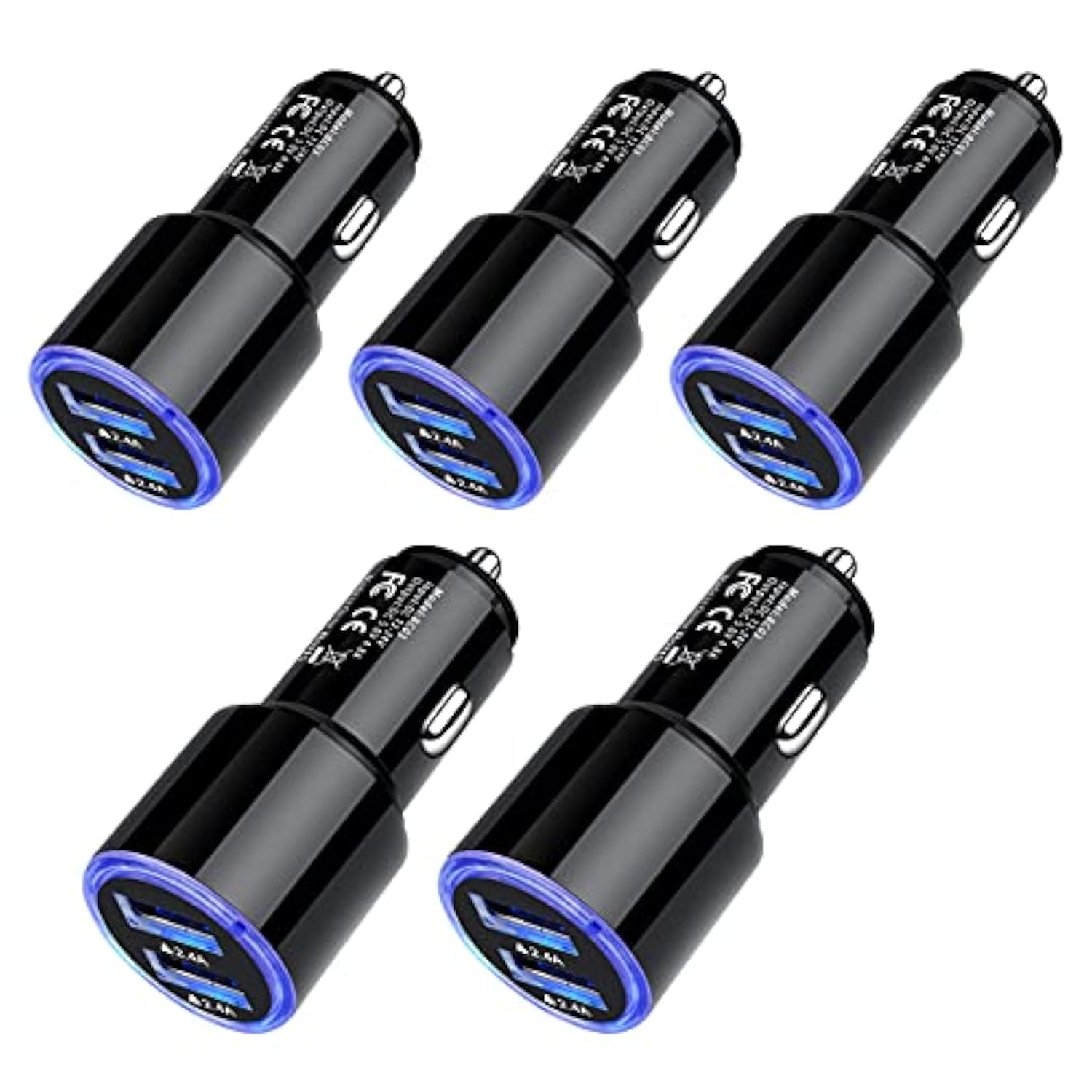 Car Charger Adapter, 5Pack 4.8A Dual Port Fast Charge Car Phone Charger Usb Lighter Plug Cigarette Charger For Iphone 17 16E 16 15 14 13 12 11 Pro Max Se Xr Xs X 8 7 6,Samsung Galaxy S25 S24 S23 S22