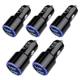 Car Charger Adapter, 5Pack 4.8A Dual Port Fast Charge Car Phone Charger Usb Lighter Plug Cigarette Charger For Iphone 17 16E 16 15 14 13 12 11 Pro Max Se Xr Xs X 8 7 6,Samsung Galaxy S25 S24 S23 S22