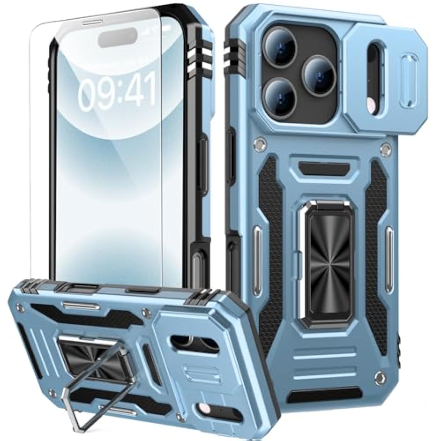 Matte Finish iPhone 17 Pro Max Case with Built-in Screen Protector