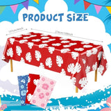 3 Sheets Hawaii Hibiscus And Tropical Leaves Tablecloth Birthday Party Decorations Blue Alien Cartoon Table Covers For Birthday Party Supplies