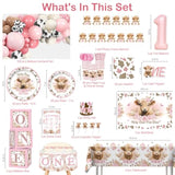 254Pcs Holy Cow I'M One Birthday Decorations Complete Party Set, Highland Cow 1St Birthday Decorations Girl, For Cow Theme Girl 1St Party Supplies Serves 20 Guests