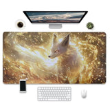 Large Gaming Mouse Pad, Extended Xxl Desk Mat With Mystical Fox Design, 31.5 X 15.7 Inches, Non-Slip Base