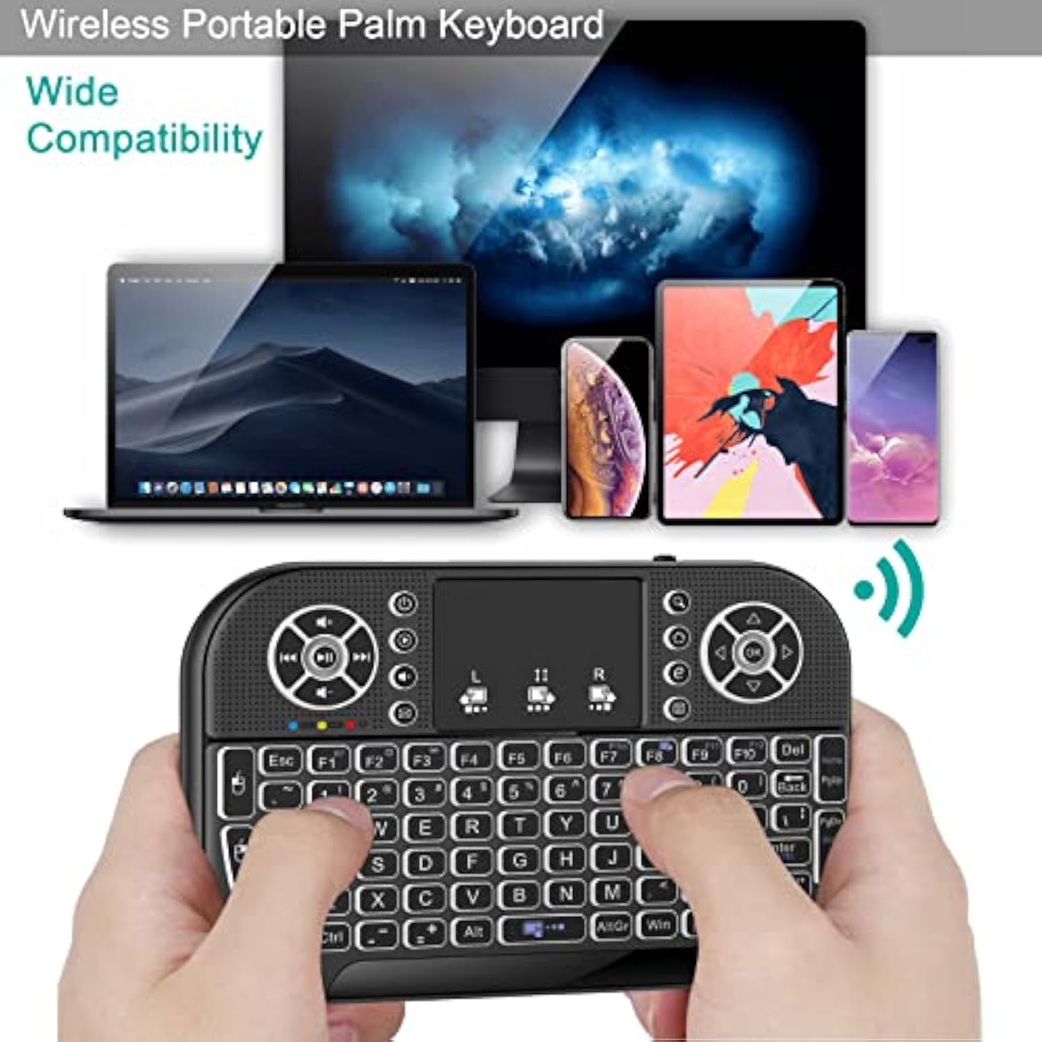 Mini Bluetooth Keyboard, Dual Modes(2.4Ghz/Bluetooth) Wireless Keyboard Controller With Touchpad Mouse Combo,3 Or 7 Colors Rgb Backlit, Portable/Rechargeble, For Computer/Tablet/Mobile Phone/Tv Box