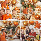 Fall Balloon Arch Kit: Burnt Orange, Gold Confetti, Maple Leaf Decor