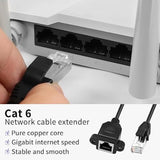 Cat6 Ethernet Panel Mount Extension Cable 3.3Ft Rj45 Cat 6 Male To Female Shie