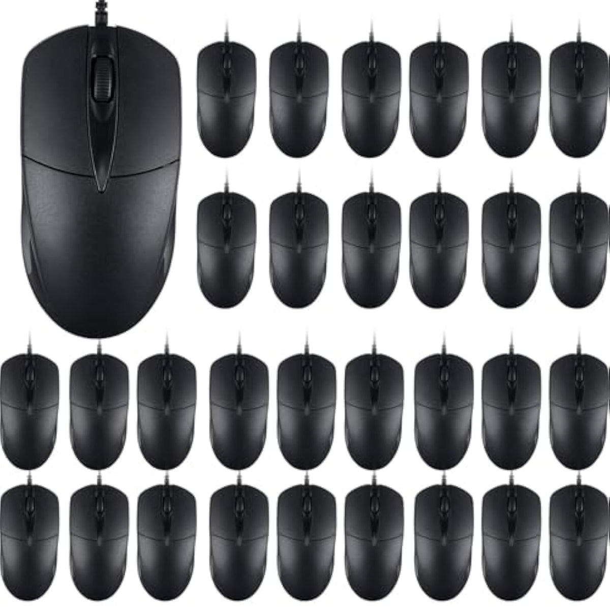 60 Pcs Black Wired Usb Computer Mouse Bulk - 1000 Dpi 3 Button Corded With Home Office Noiseless Simple For Laptop Desktop Pc (Yx-Mouse60)