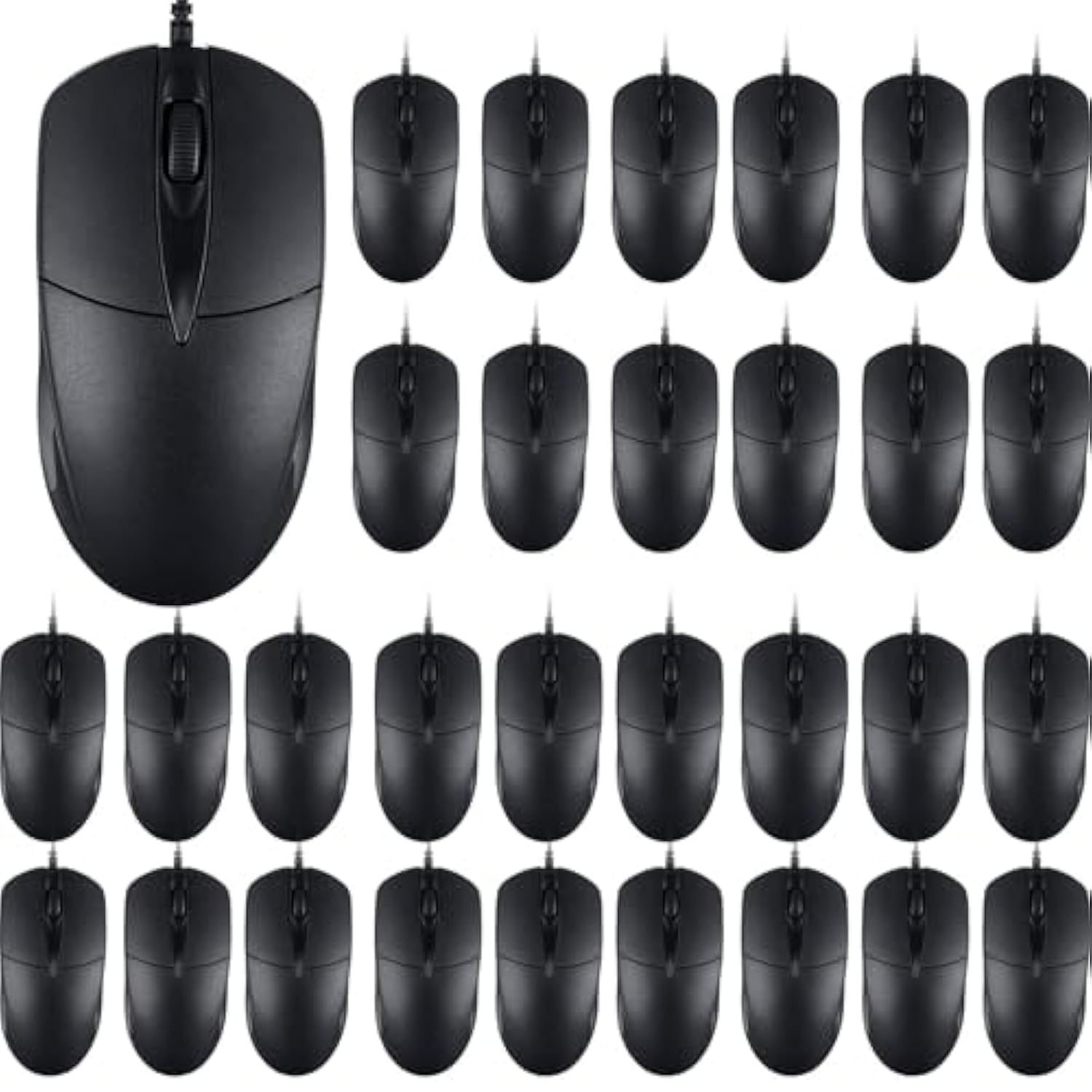 200 Black Wired Computer Mouse Bulk Usb 1000 Dpi 3 Button Corded Mouse With Home Office Noiseless Simple Usb Mice For Computer Laptop Desktop Pc (200)