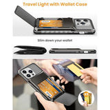 For Iphone 15 Pro Max Case 6.7 Wallet 5 Credit Card Holder Slot Flip Cover Design Back Pocket Scratch Resistant Hard Shell Hybrid Protective Bumper Armor For Iphone 15 Pro Max Gunmetal Bronze