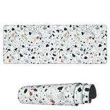 Laptop Mouse Pad Terrazzo Seamless Stone Desk Mat With Stitched Edges 31.5X 11.8 Inch Non-Slip Large Keyboard Rubber Writing Table Mat For Office Home