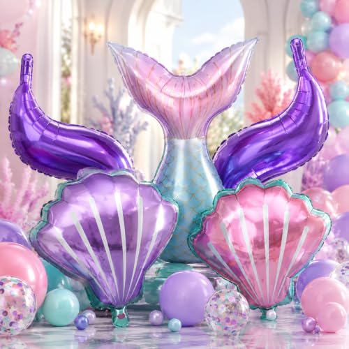 133PCS Mermaid Balloon Arch Kit for Mermaid Birthday Decorations