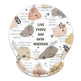 Ergonomic Mouse Pad With Wrist Support, Non-Slip Rubber Base Mousepad For Desk Laptop Gaming Working Computers Easy Typing & Pain Relief, 9''X 10'', Words